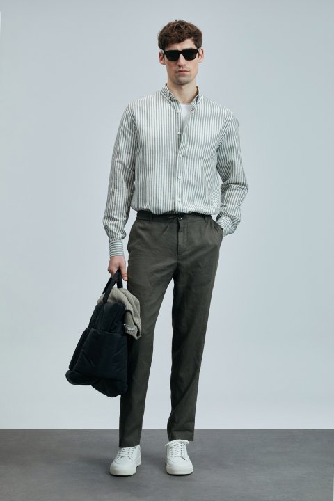 Karl Smart Erkek Chino Pantolon Slim Fit Yeşil - Lufian