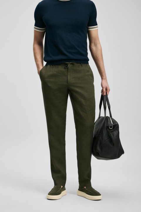 Karl Smart Men's Chino Pants Slim Fit Green - Lufian (1)