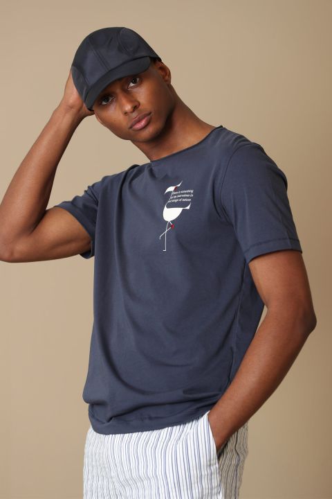 Kartago Men's Graph Basic T - Shirt Anthracıte - Lufian