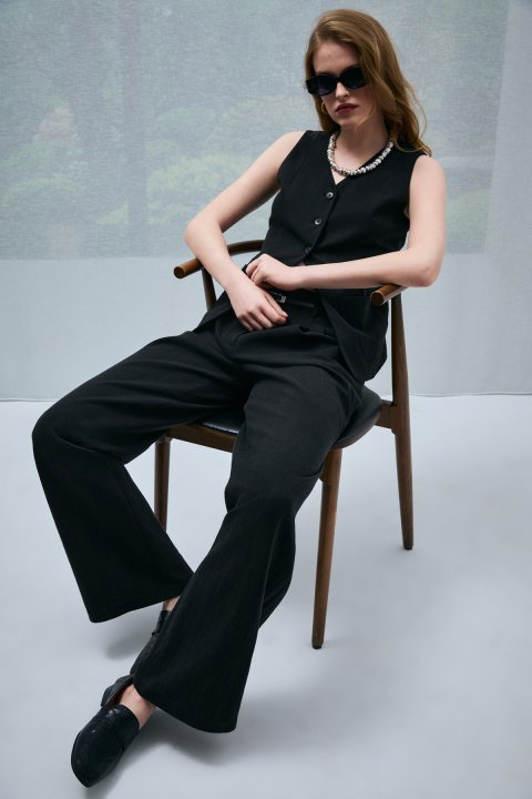 Kate Kadın Pantolon Siyah - Lufian