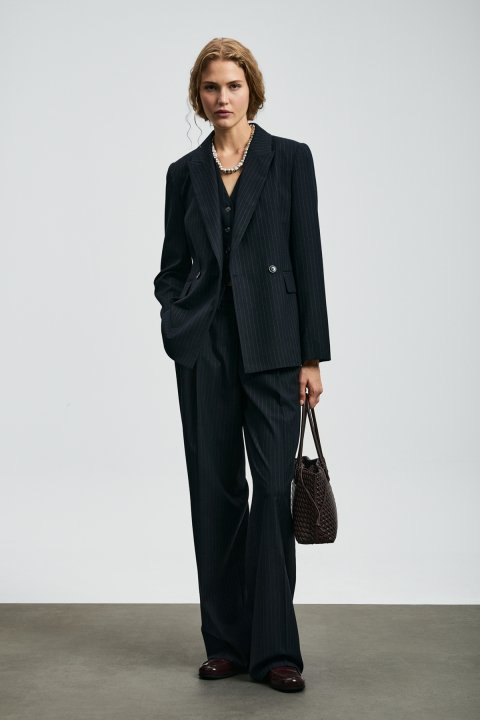 Kate Women's Trousers Navy Blue - Lufian (1)