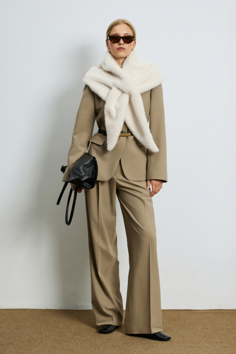Women's Jacket Regular Fıt Beıge - LUFIAN