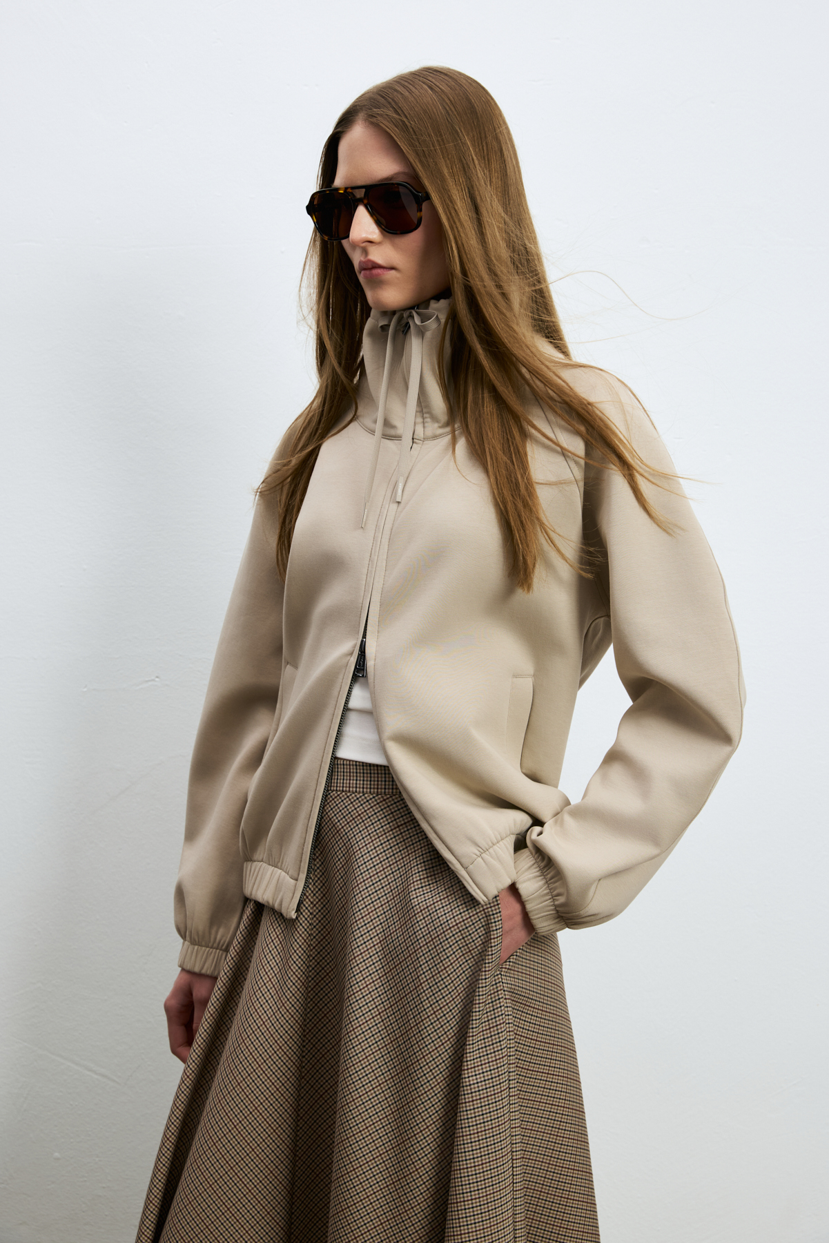 Knitted Woman Tracksuit Beıge - LUFIAN