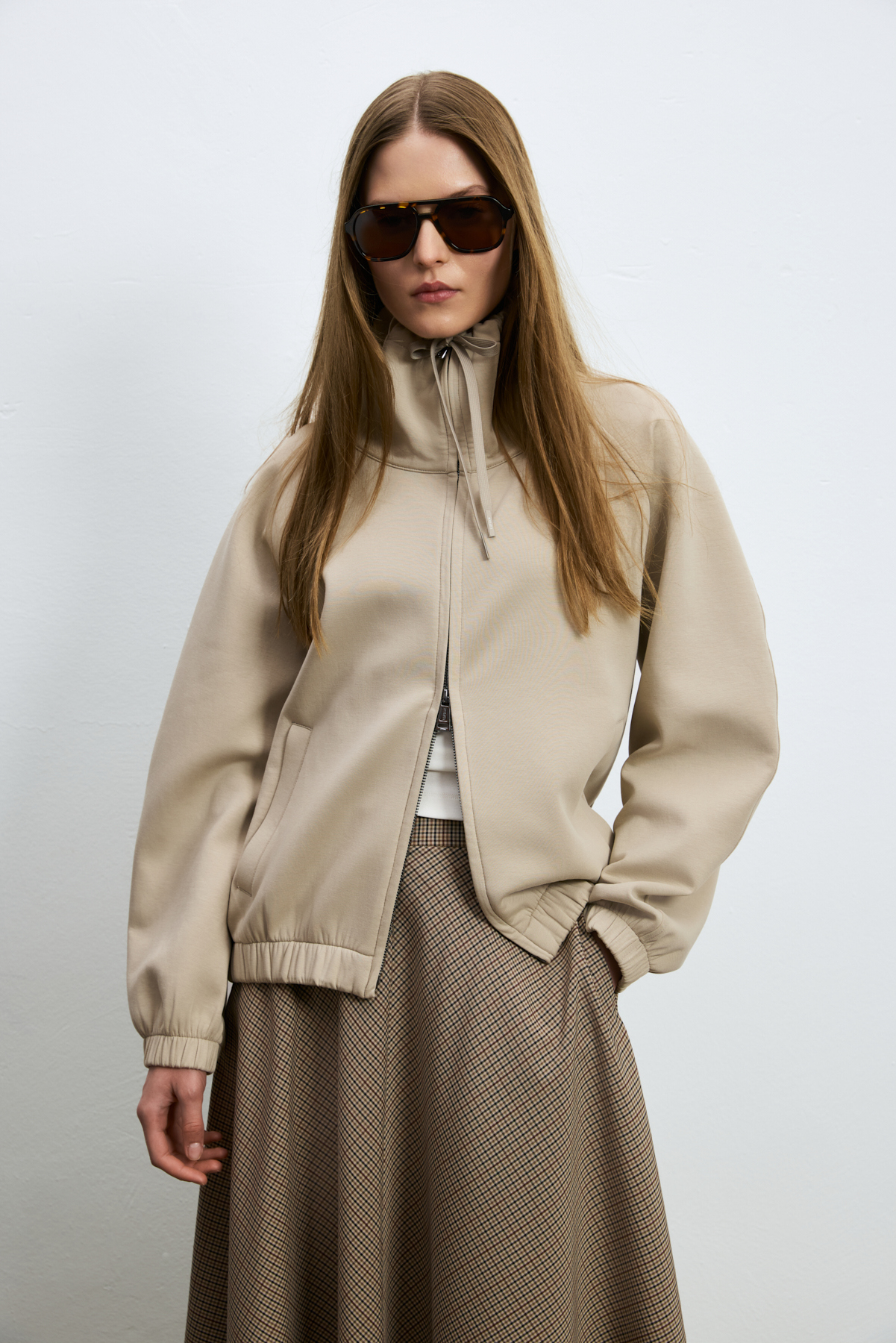 Knitted Woman Tracksuit Beıge - LUFIAN