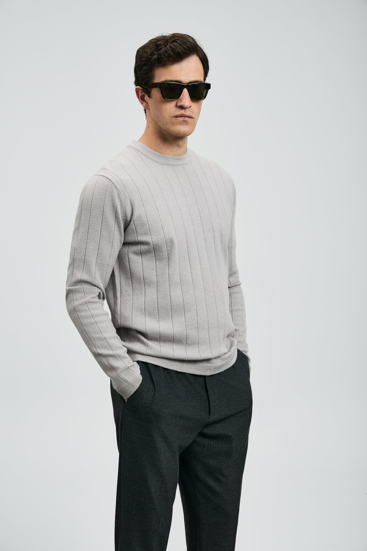 Kent Erkek Kazak Açık Gri - Lufian