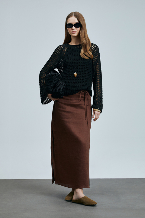 Kırke Kadın Pamuklu Kazak Siyah - Lufian (1)