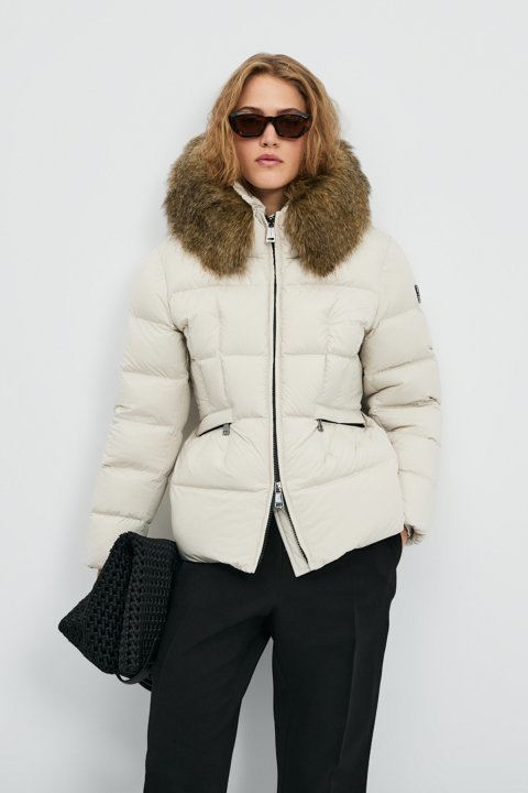 Klemantın Kaz Tüyü Kadın Mont Ekru - Lufian (1)