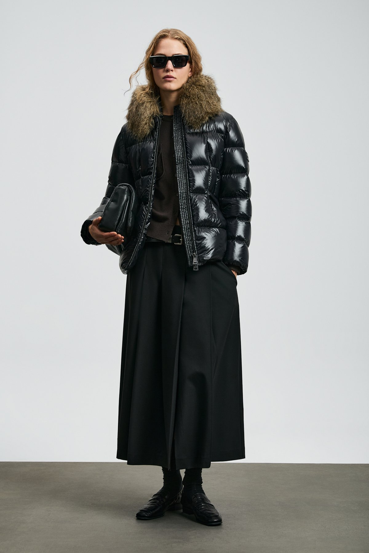 Klemantın Kaz Tüyü Kadın Mont Siyah - Lufian (1)