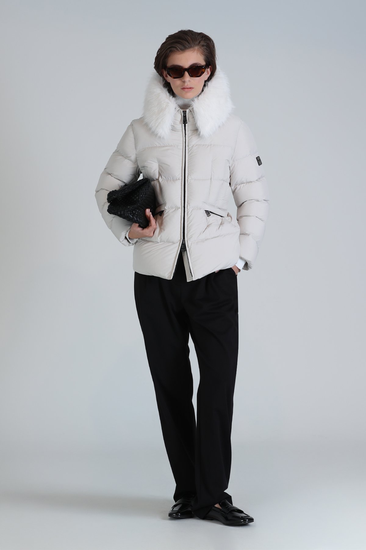 Klemantın Kaz Tüyü Kadın Mont Ekru - Lufian (1)