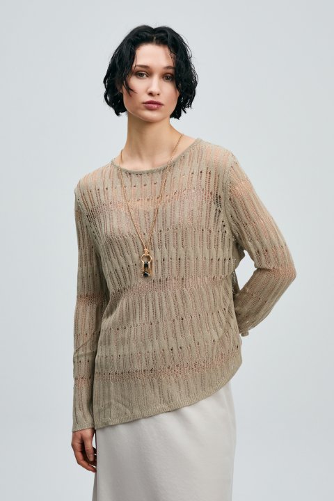 Lace Kadın Kazak Vizon - Lufian (1)