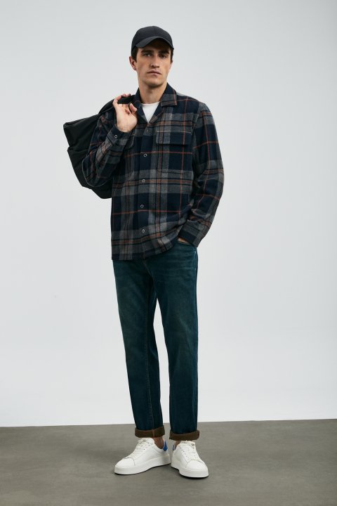 Danıel Men Basic Shirt Regular Fıt Navy - Lufian (1)