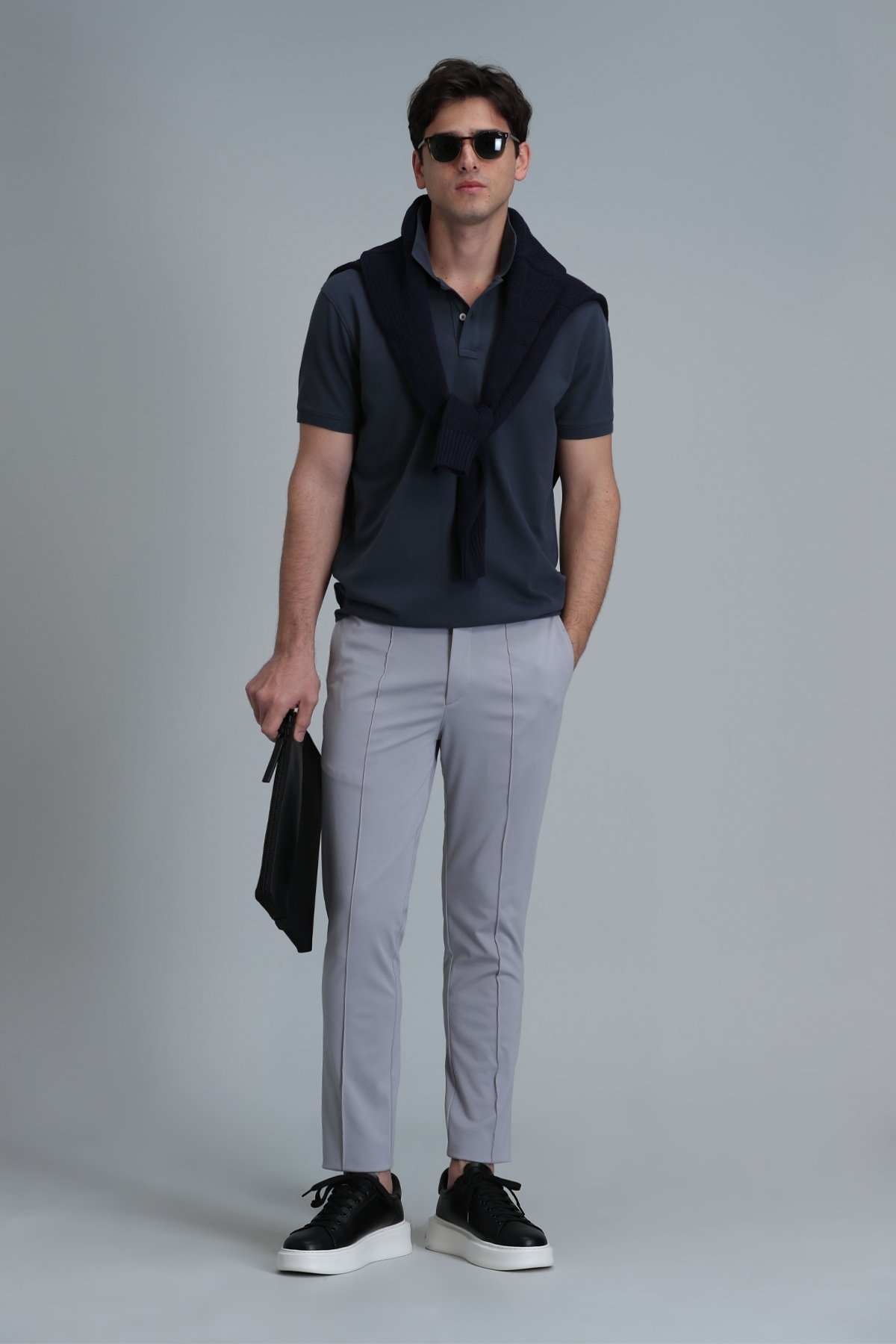 Laon Smart Erkek Polo Tişört Slim Fit Antrasit - Lufian (1)