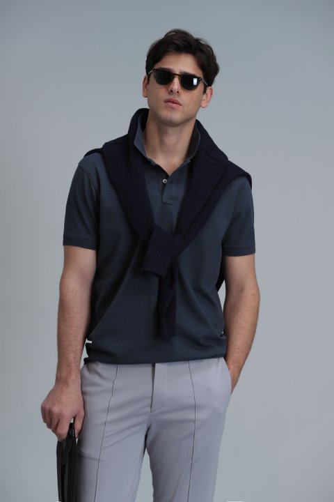 Laon Smart Erkek Polo Tişört Slim Fit Antrasit - Lufian