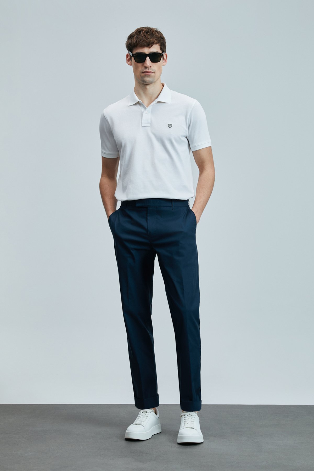 Laon Smart Mens Polo T - Shirt Whıte - Lufian
