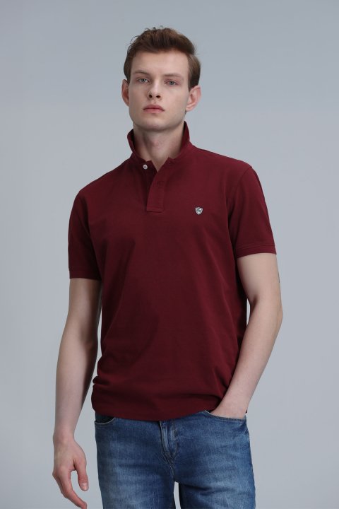 Laon Smart Erkek Polo Tişört Slim Fit Bordo - Lufian