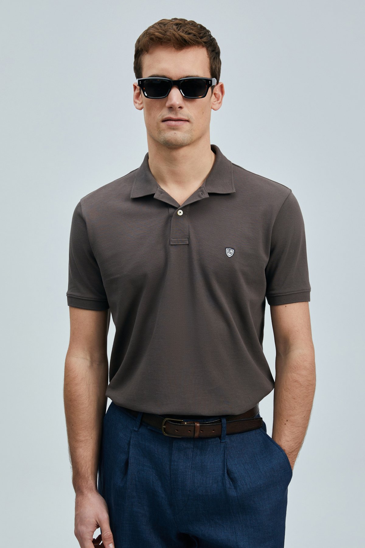 Laon Smart Erkek Polo Tişört Kahverengi - Lufian (1)