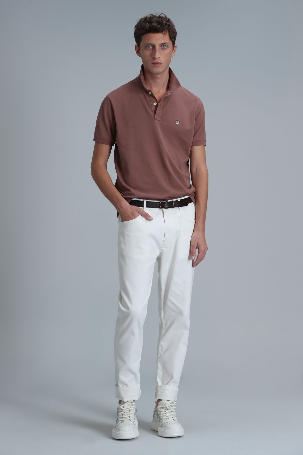 Laon Smart Erkek Polo Tişört Slim Fit Kiremit - Lufian (1)