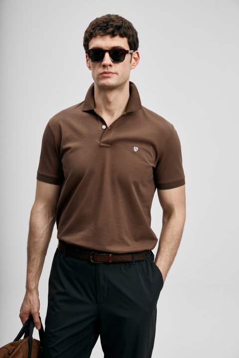 Laon Smart Erkek Polo Tişört Koyu Kahve - LUFIAN