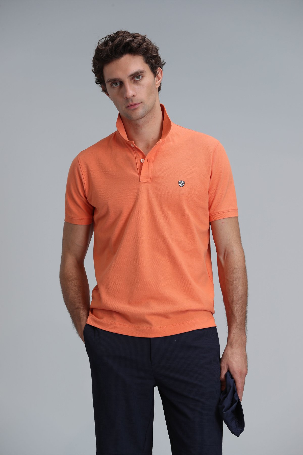 Laon Smart Erkek Polo Tişört Slim Fit Koyu Turuncu - Lufian