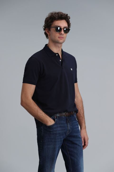 Laon Smart Erkek Polo Tişört Slim Fit Lacivert - Lufian