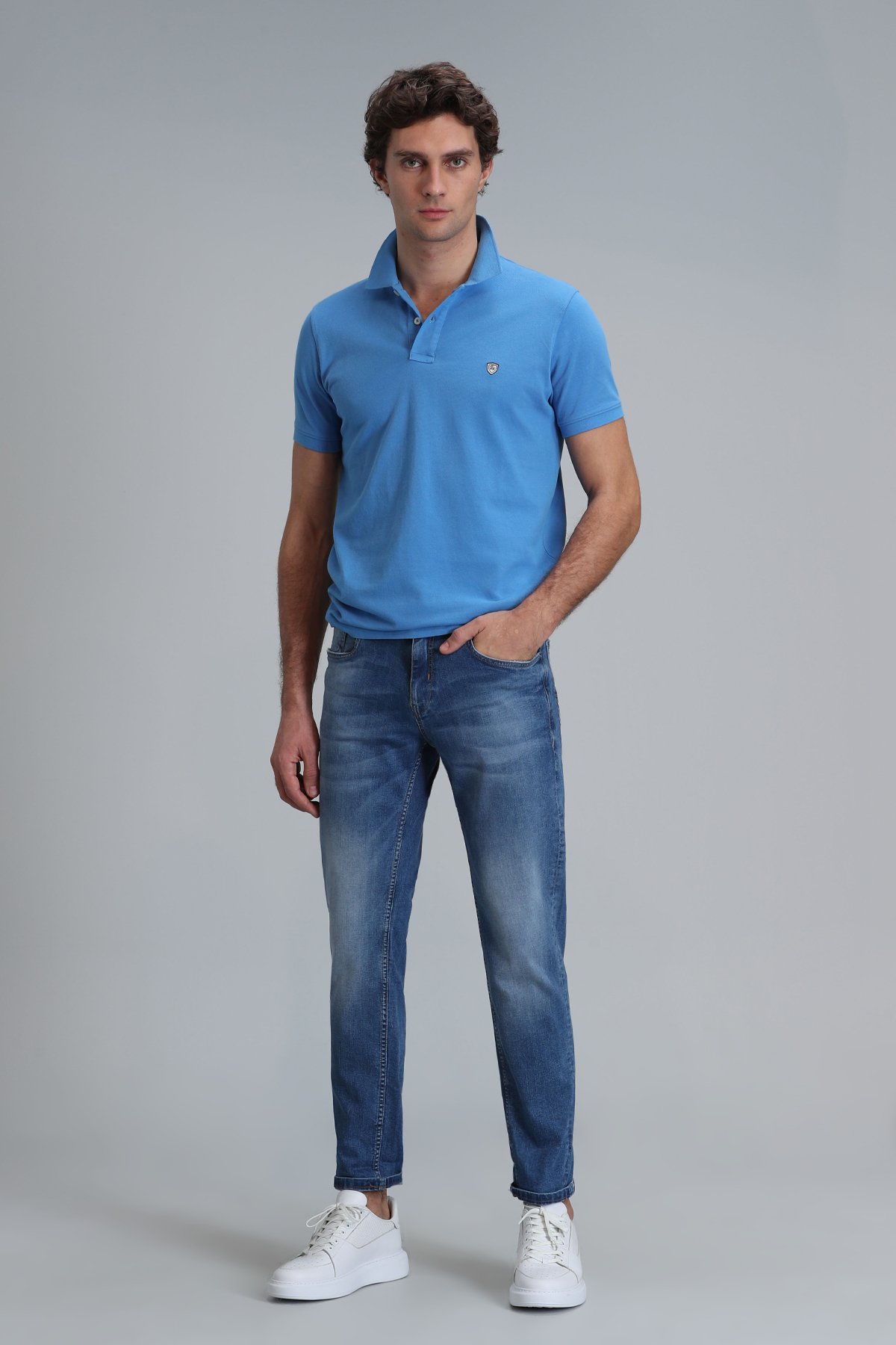 Laon Smart Erkek Polo Tişört Slim Fit Mavi - Lufian (1)