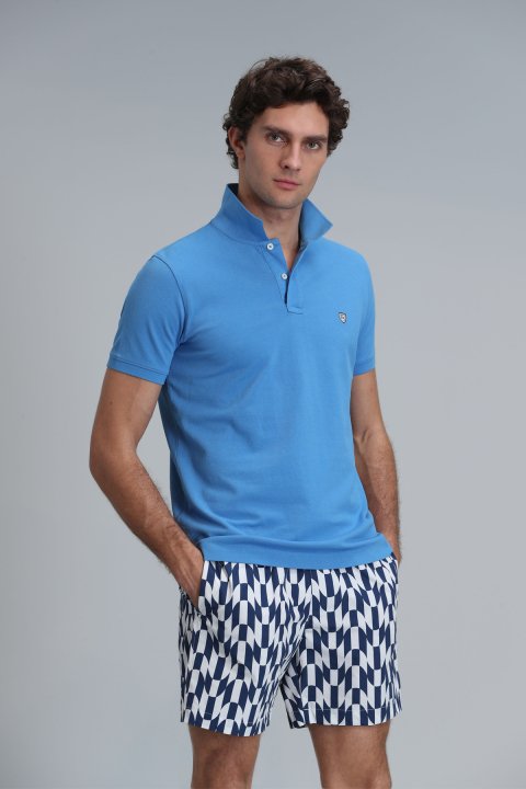 Laon Smart Erkek Polo Tişört Slim Fit Mavi - Lufian