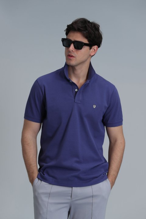 Laon Smart Erkek Polo Tişört Slim Fit Mor - Lufian