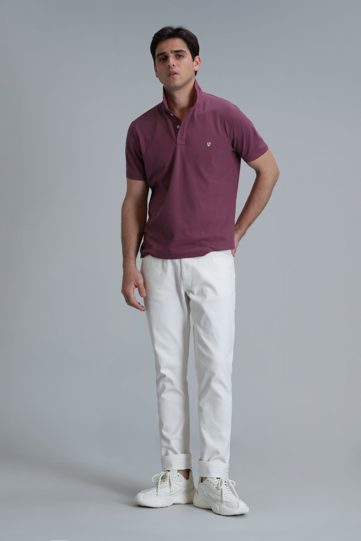 Laon Smart Erkek Polo Tişört Slim Fit Mürdüm - Lufian (1)