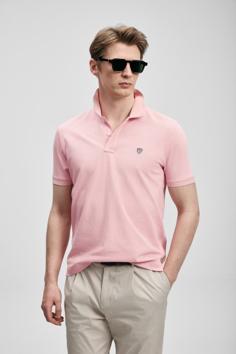 Laon Smart Erkek Polo Tişört Pembe - Lufian