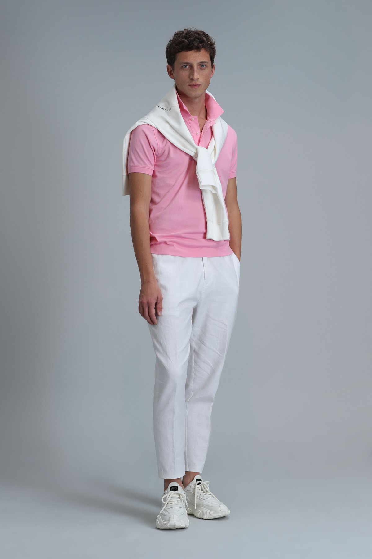 Laon Smart Erkek Polo Tişört Slim Fit Pembe - Lufian (1)