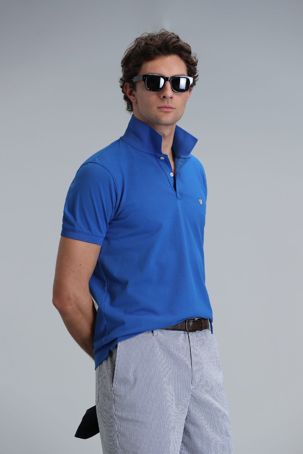 Laon Smart Erkek Polo Tişört Slim Fit Saks - Lufian