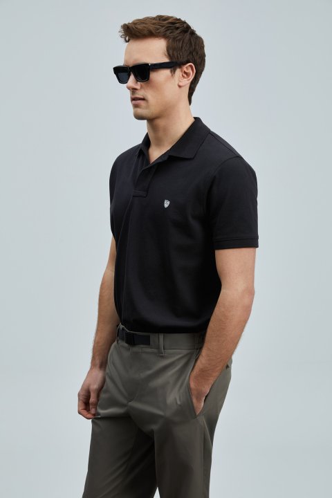 Laon Smart Erkek Polo Tişört Siyah - LUFIAN