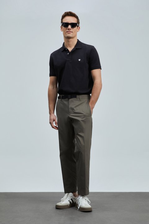 Laon Smart Mens Polo T - Shirt Black - Lufian