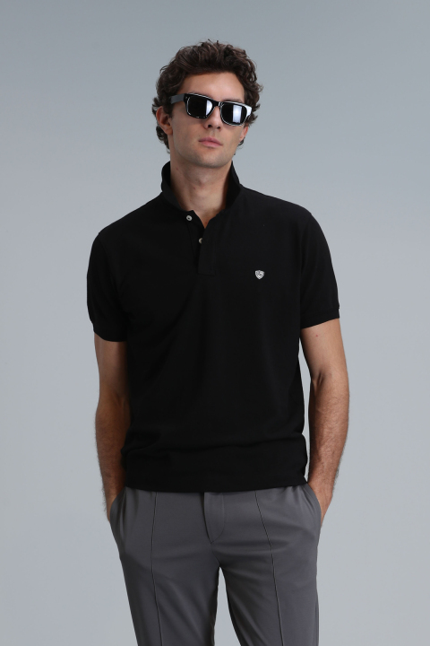 Laon Smart Erkek Polo Tişört Slim Fit Siyah - Lufian