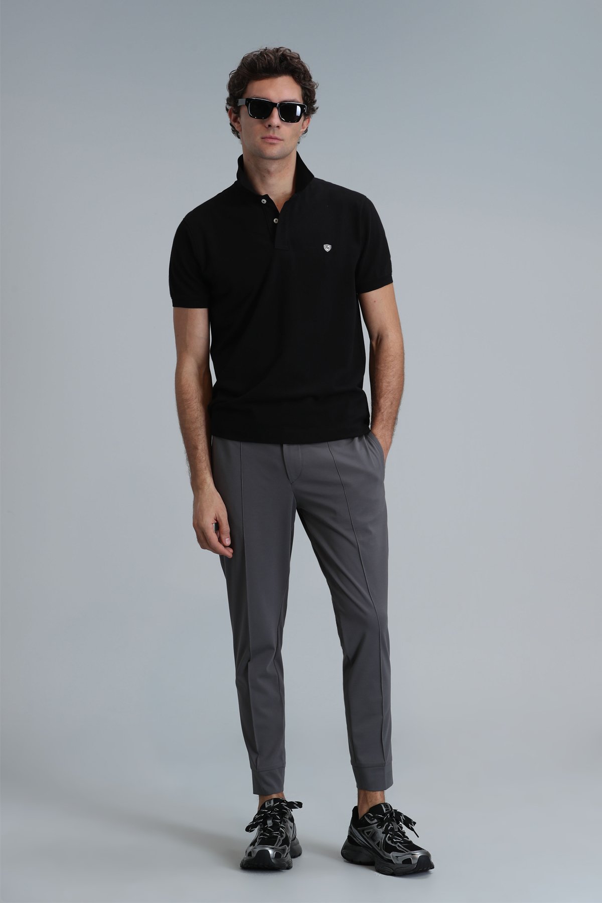 Laon Smart Erkek Polo Tişört Slim Fit Siyah - Lufian (1)