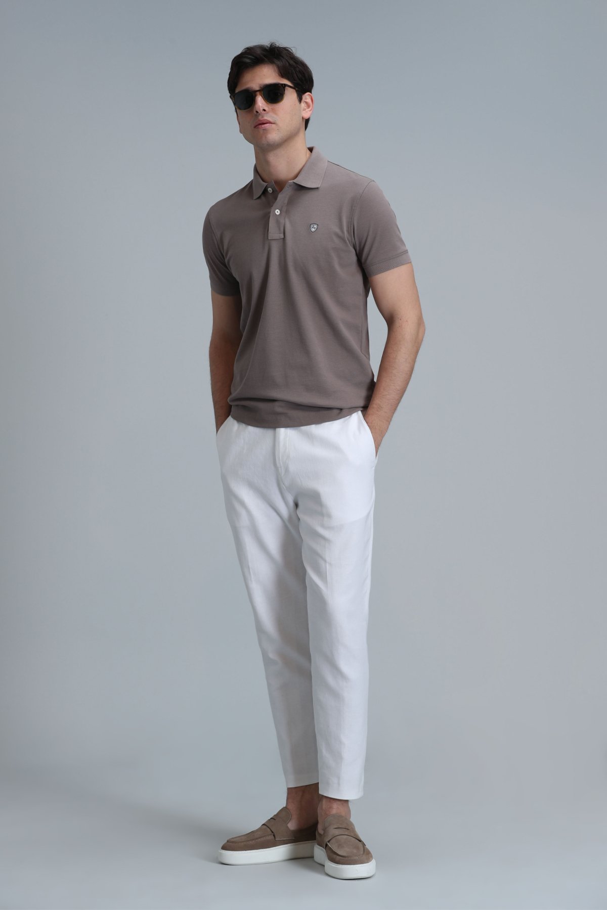 Laon Smart Erkek Polo Tişört Slim Fit Toprak - Lufian (1)