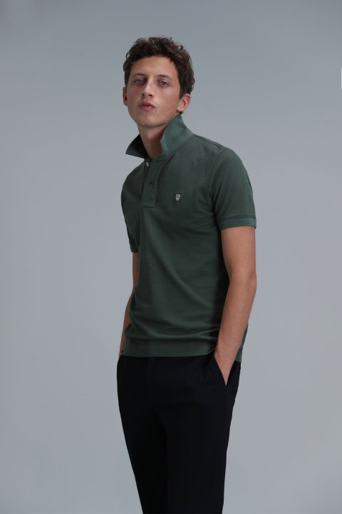 Laon Smart Erkek Polo Tişört Slim Fit Yeşil - Lufian