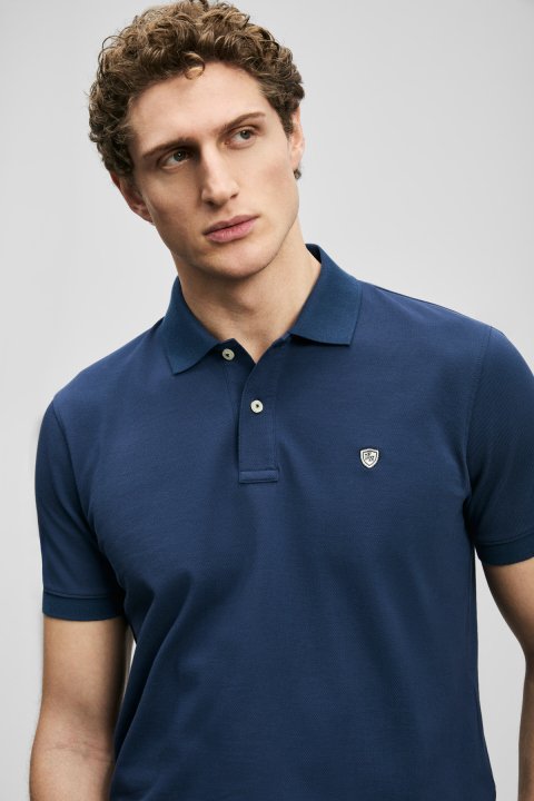 Laon Smart Men's Polo T-Shirt Light Navy Blue - Lufian