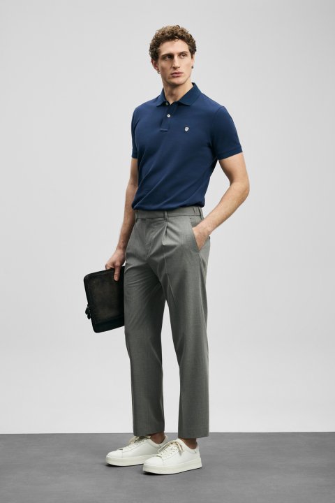 Laon Smart Men's Polo T-Shirt Light Navy Blue - Lufian (1)