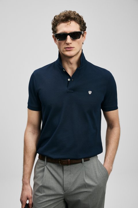 Laon Smart Men's Polo T-Shirt Navy Blue - Lufian