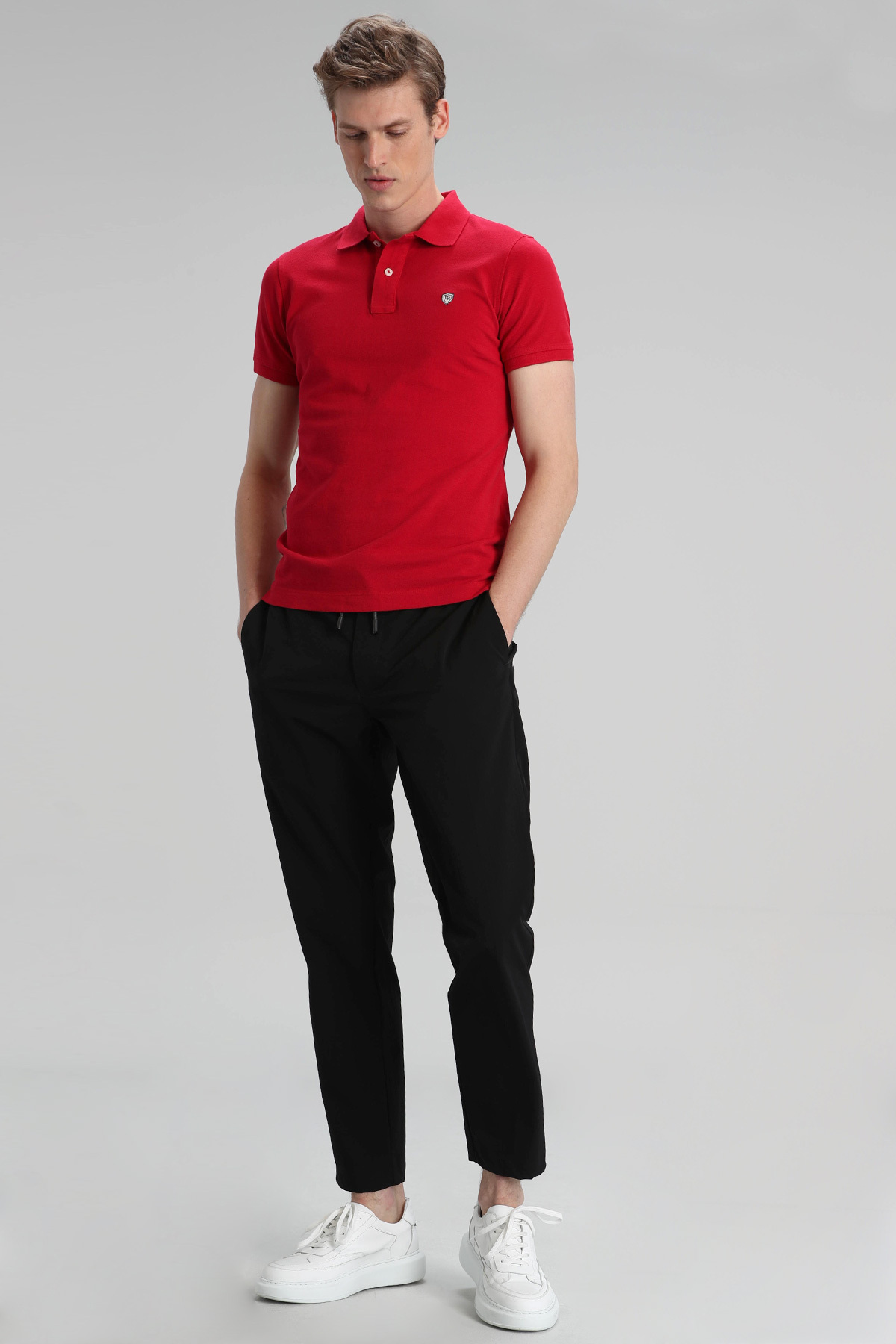 Laon Spor Polo Erkek Tişört Kırmızı