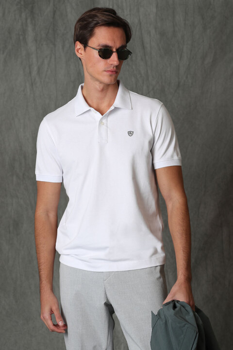Laon Smart Erkek Polo Tişört Beyaz - Lufian