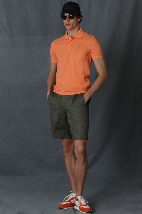 Laon Smart Mens Polo T - Shirt Orange - Lufian (1)