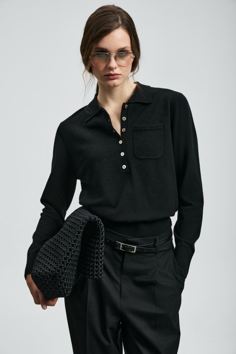 Laura Kadın Kazak Siyah - Lufian