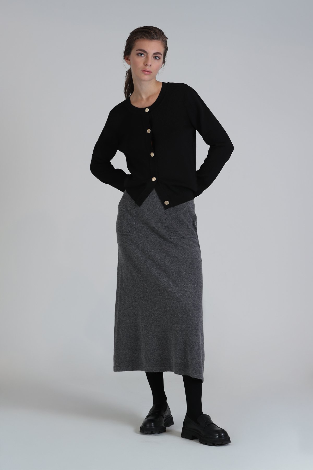 Leeds Women's Cardigan Black - LUFIAN (1)