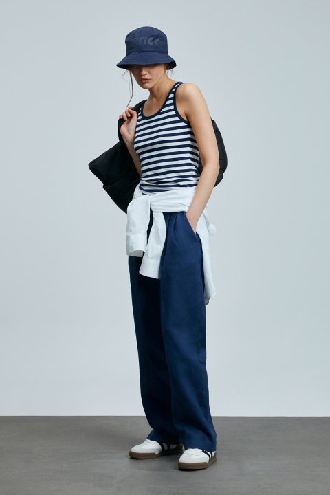 Lelan Kadın Pamuklu T- Shırt Lacivert - Lufian (1)