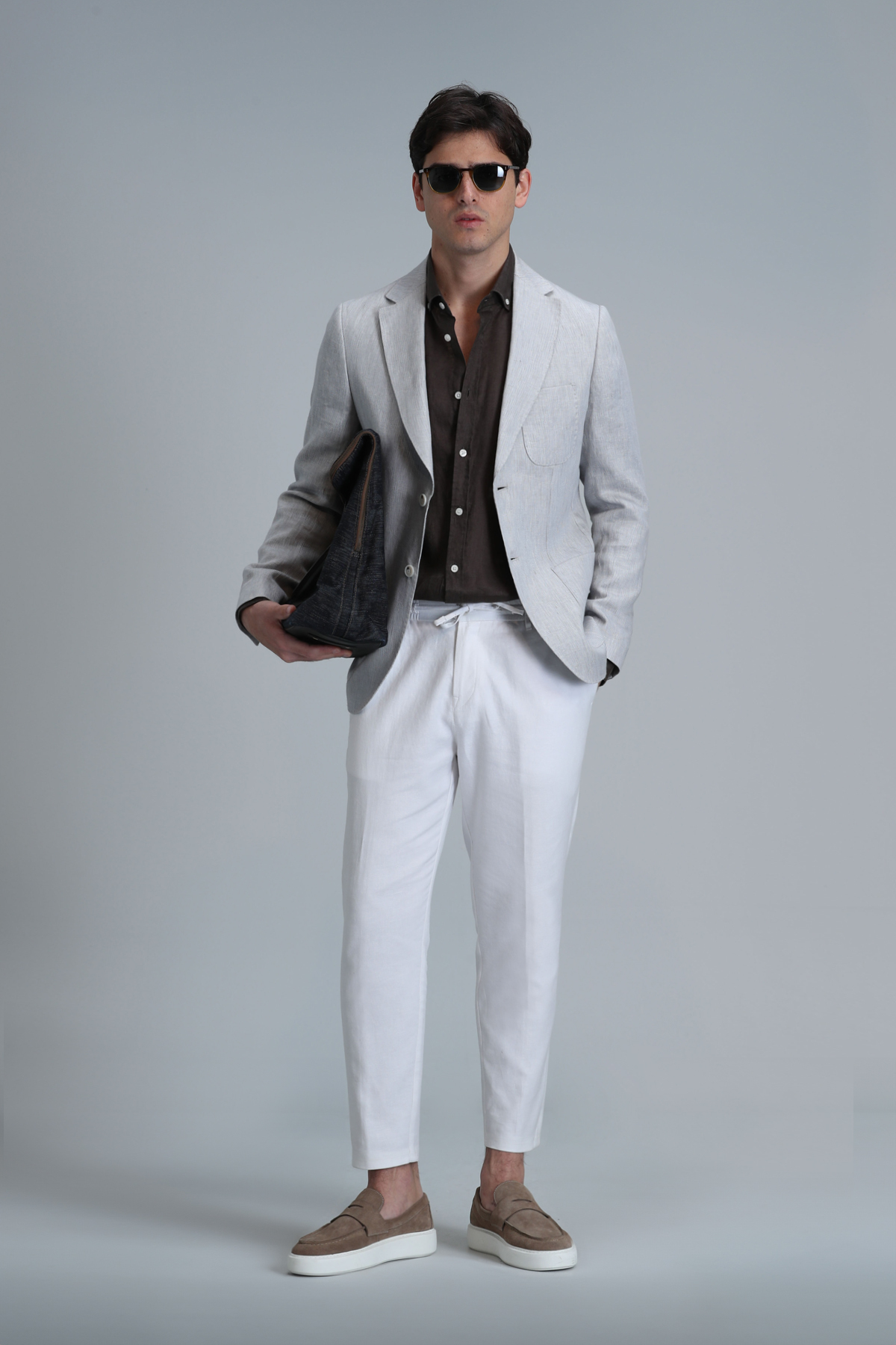 Leo Smart Erkek Chino Pantolon Slim Fit Beyaz - Lufian