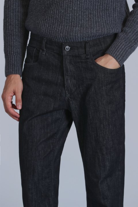 Leonard Smart Jean Erkek Pantolon Slim Fit Siyah - Lufian (1)