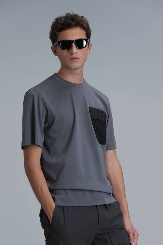 Lıam Modern Grafik T- Shirt Gri - 5