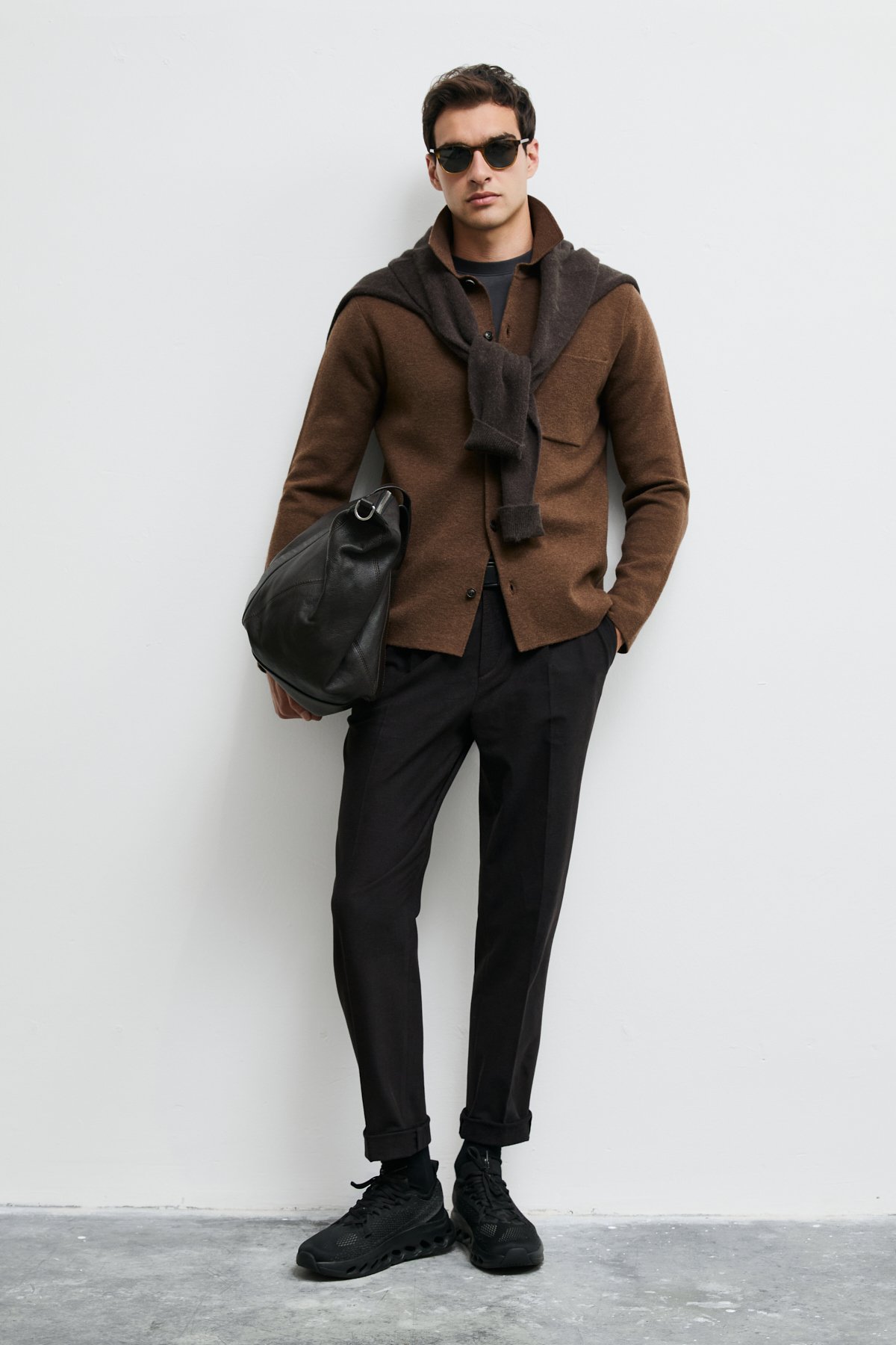 Male Cardigan Camel - LUFIAN